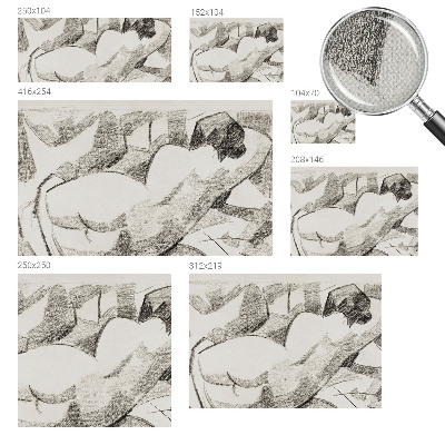 Self-adhesive wall mural featuring a reclining figure