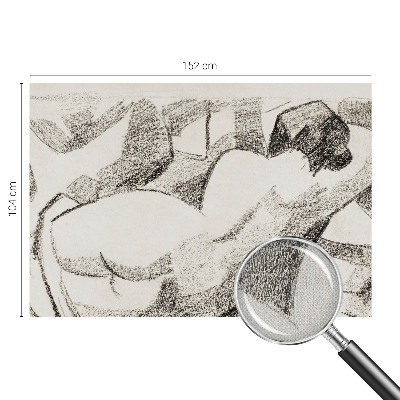 Self-adhesive wall mural featuring a reclining figure