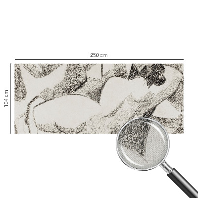 Self-adhesive wall mural featuring a reclining figure