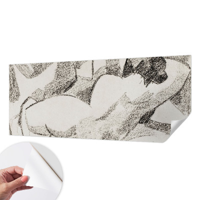 Self-adhesive wall mural featuring a reclining figure