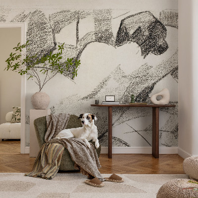 Self-adhesive wall mural featuring a reclining figure
