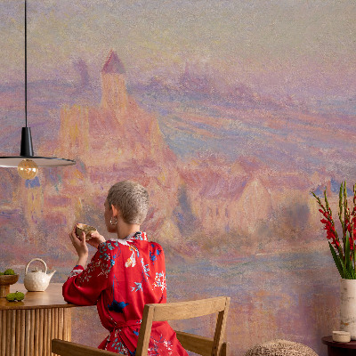 Self-adhesive photo wallpaper with a charming town motif