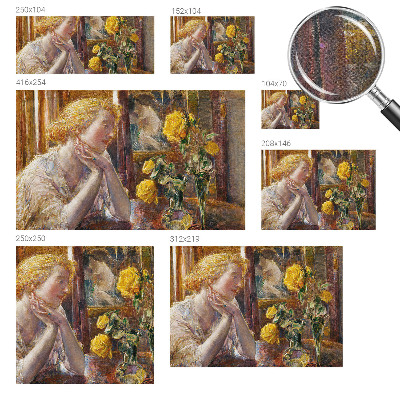 Stick-on wall mural featuring a woman surrounded by roses
