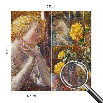 Stick-on wall mural Woman with Roses