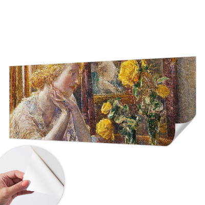Stick-on wall mural Woman with Roses