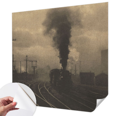 Peel and stick wall mural for living room with an industrial landscape design