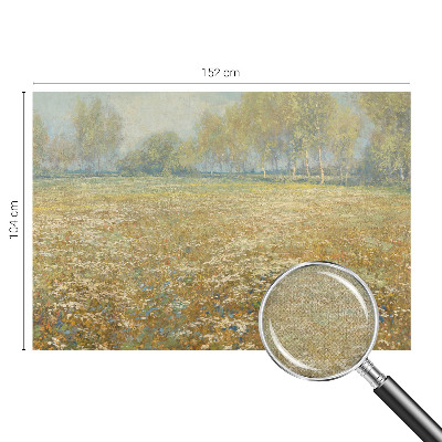 Removable wall mural wallpaper with a blooming field design
