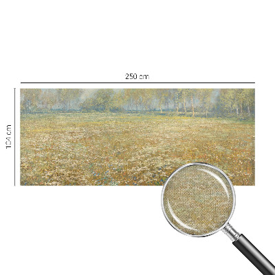 Removable wall mural wallpaper with a blooming field design