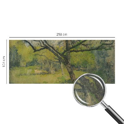 Peel and stick wall mural for bedroom with a green landscape design
