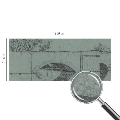 3D wall mural with an arch bridge design