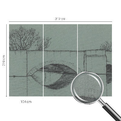 3D wall mural Arch bridge