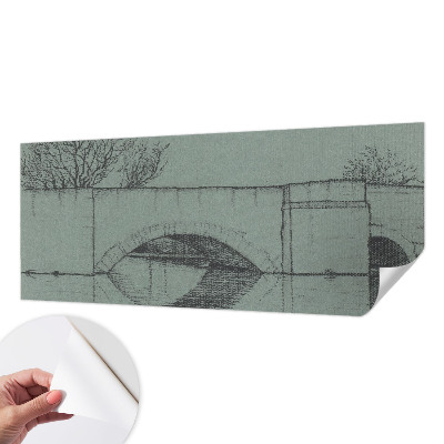 3D wall mural with an arch bridge design