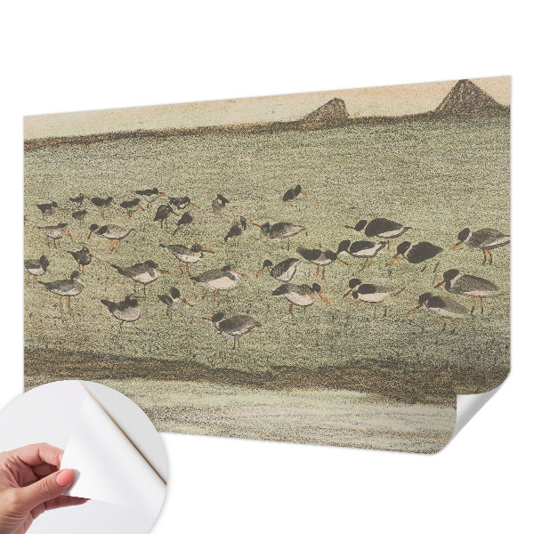 Peel and stick wall mural for kids' room featuring a bird motif titled 