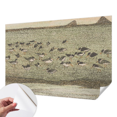Peel and stick wall mural for kids' room featuring a bird motif titled 