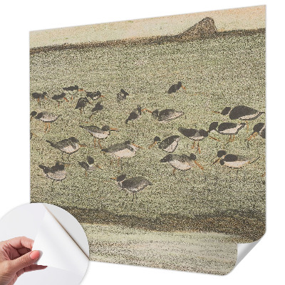Peel and stick wall mural for kids' room featuring a bird motif titled 
