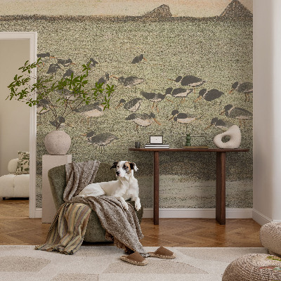 Peel and stick wall mural for kids' room featuring a bird motif titled 
