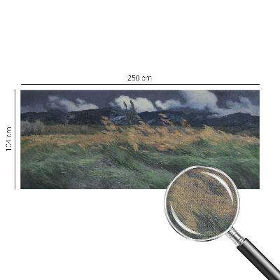 3D photo wallpaper mural with a blown grasses design