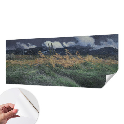 3D photo wallpaper mural with a blown grasses design