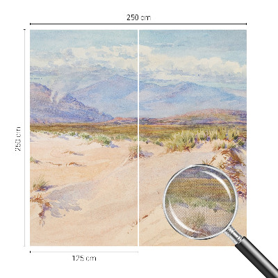 Children's wall mural with a desert landscape design