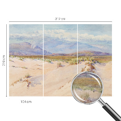 Children's wall mural with a desert landscape design