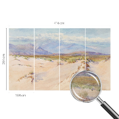 Children's wall mural with a desert landscape design