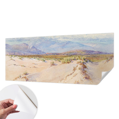 Children's wall mural with a desert landscape design