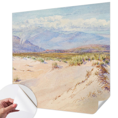 Children's wall mural with a desert landscape design