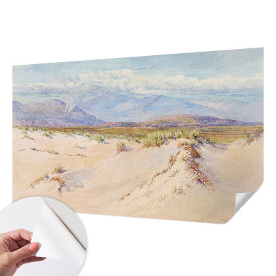 Children's wall mural with a desert landscape design