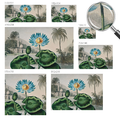 Baby room wall mural with an exotic landscape design