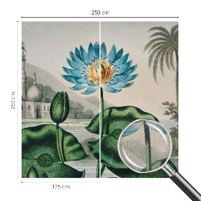 Baby room wall mural with an exotic landscape design