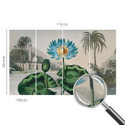 Baby room wall mural with an exotic landscape design