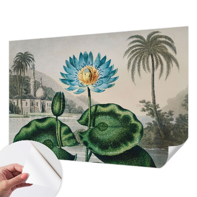 Baby room wall mural with an exotic landscape design
