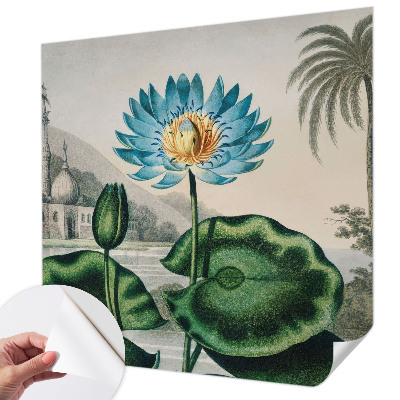 Baby room wall mural with an exotic landscape design