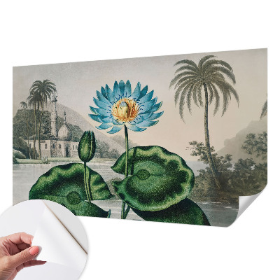 Baby room wall mural with an exotic landscape design