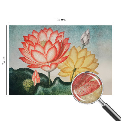 Peel and stick wall mural with a lotus flower design
