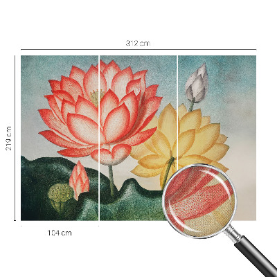 Peel and stick wall mural with a lotus flower design