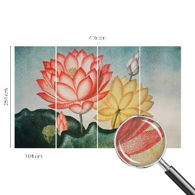 Peel and stick wall mural with a lotus flower design