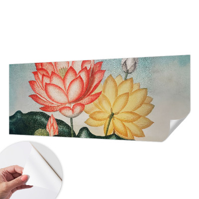 Peel and stick wall mural with a lotus flower design