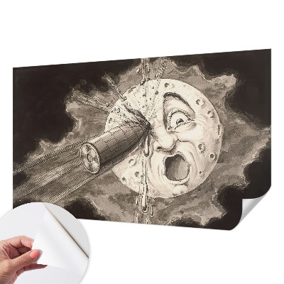 Peel and stick wallpaper mural with a cosmic collision design