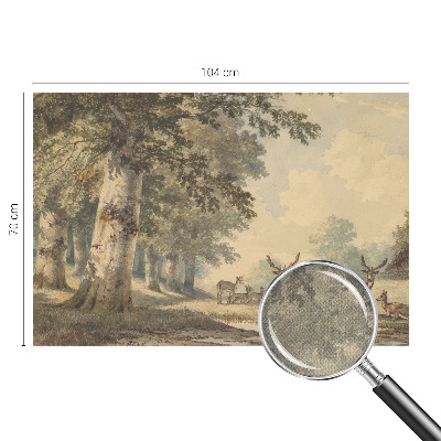 Stick-on wall mural with a peaceful forest scene