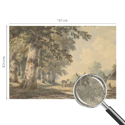 Stick-on wall mural with a peaceful forest scene