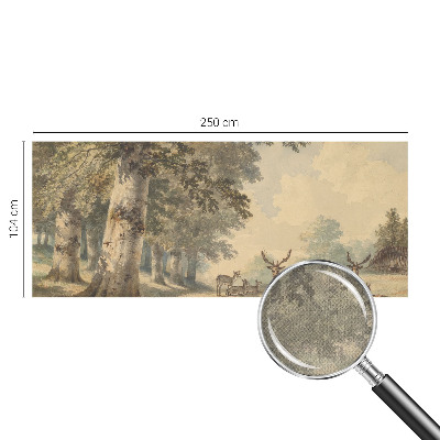 Stick-on wall mural with a peaceful forest scene