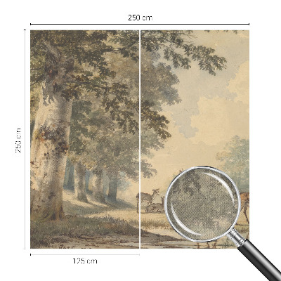 Stick-on wall mural with a peaceful forest scene
