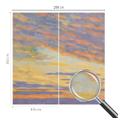 Removable wall mural with a pastel sky design