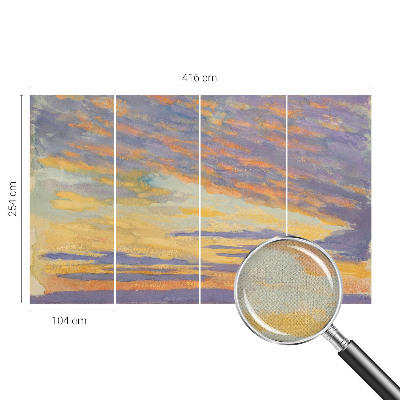 Removable wall mural with a pastel sky design