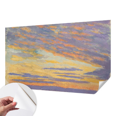 Removable wall mural with a pastel sky design