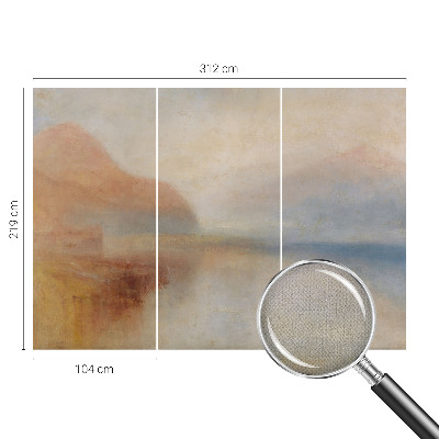 Removable wall mural wallpaper featuring an ethereal landscape design