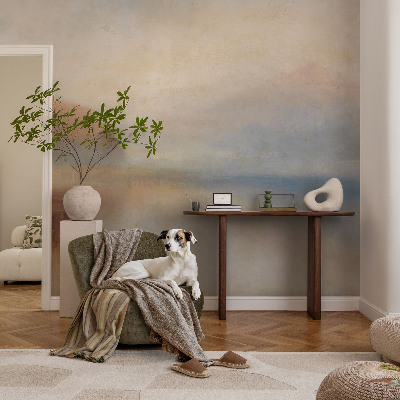 Removable wall mural wallpaper featuring an ethereal landscape design