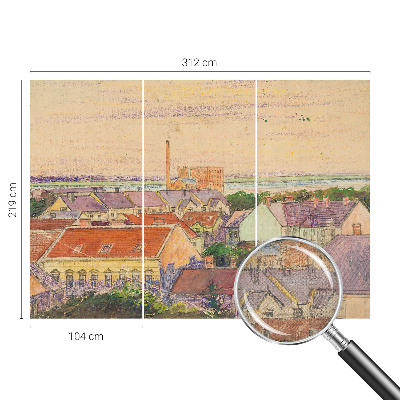 Peel and stick wall mural for bedroom Urban roofs