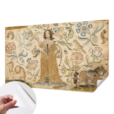 Peel and stick wall mural for kids' room with a colorful nature design